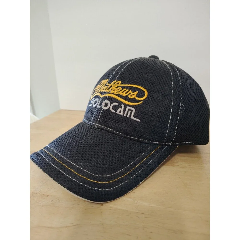 Mathews Solocam Archery Strapback Black Embroidered Hunting Hat Cap Bow 6 Panel